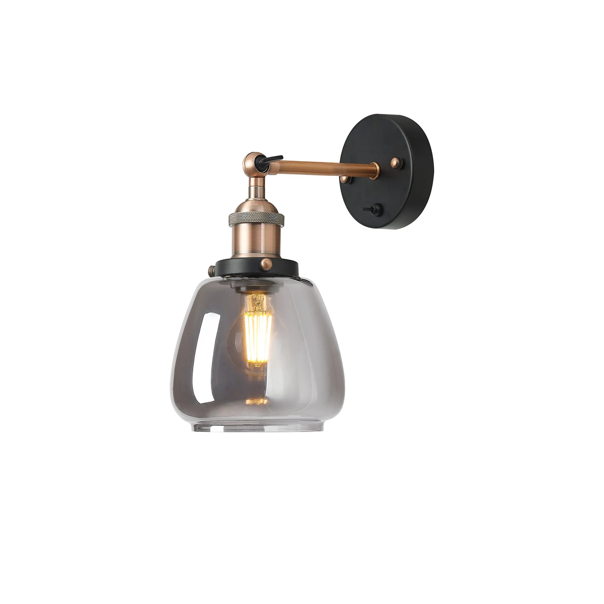 Cawdor Antique Copper Wall Lights Deco Armed Wall Lights